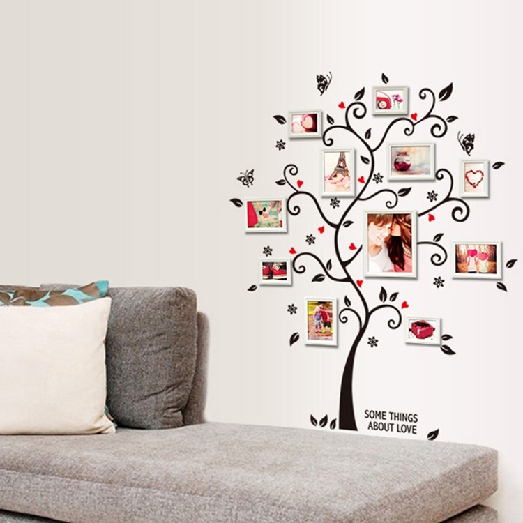 Наклейка на стену дерева с рамками