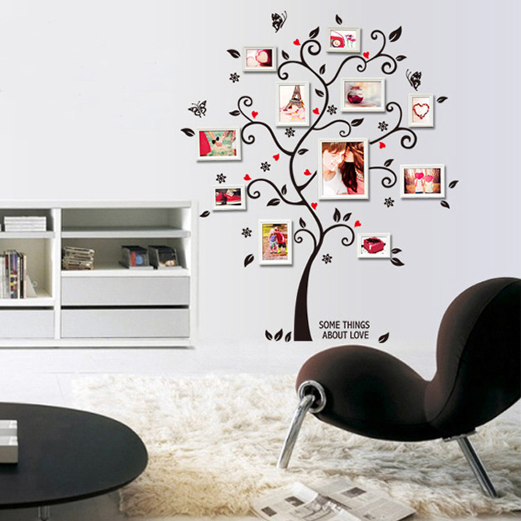 Наклейка на стену дерева с рамками