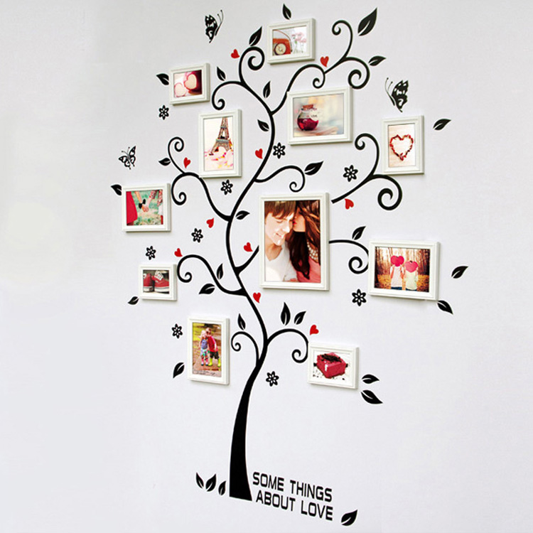 Наклейка на стену дерева с рамками
