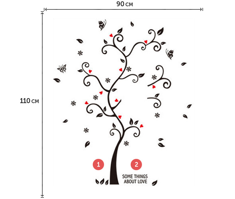 Наклейка на стену дерева с рамками