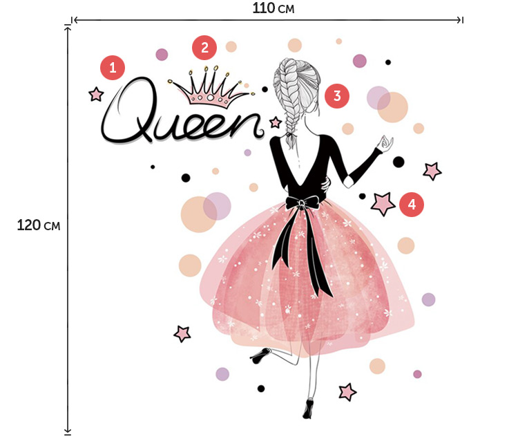 Наклейка на стіну в дитячу кімнату для дівчинки