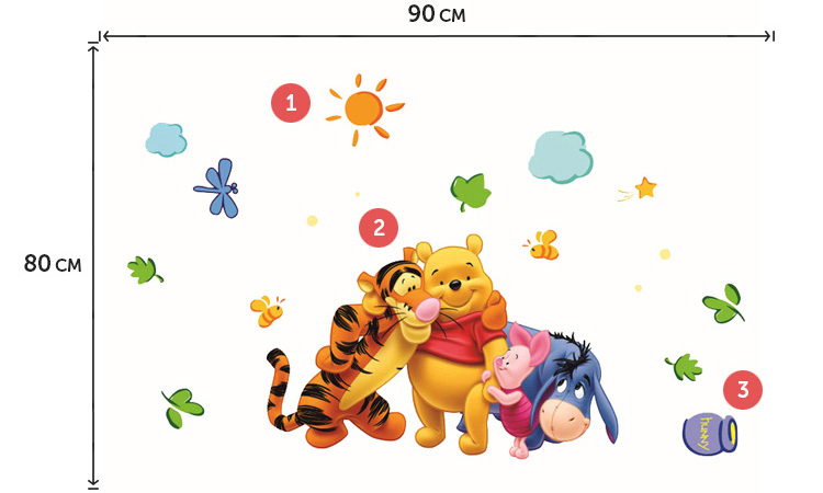 Наклейка на стену Винни Пух