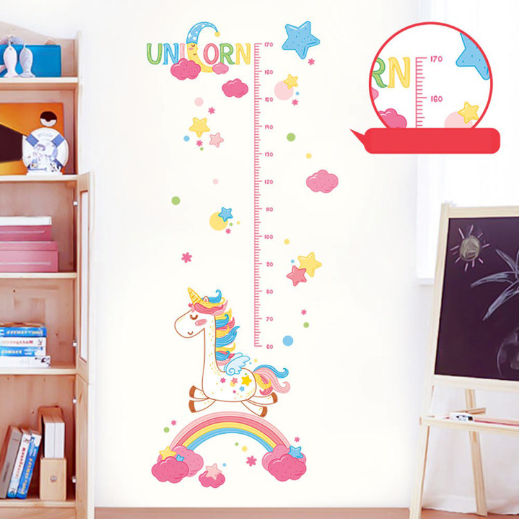 Наклейка-зростомір на стіну єдиноріг