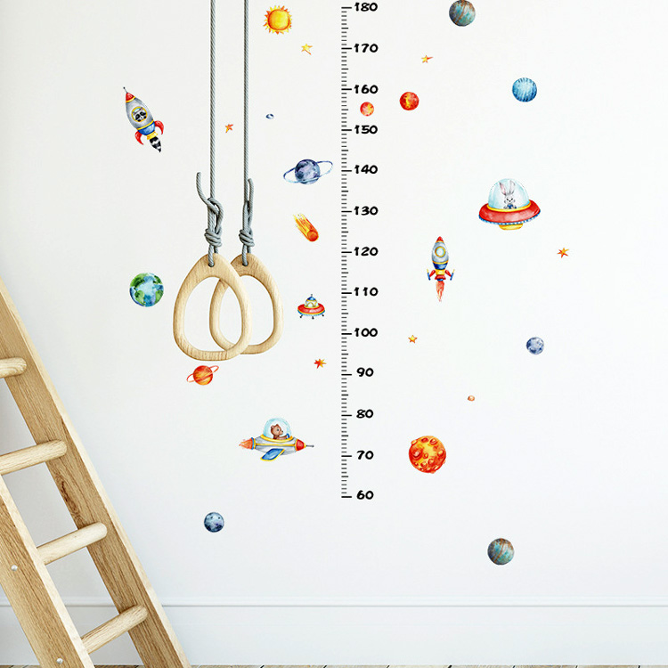 Наклейка-ростомір з планетами в космосі