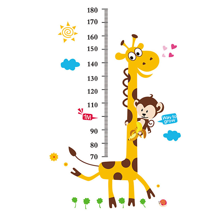 Наклейка зростомір жираф в дитячу кімнату