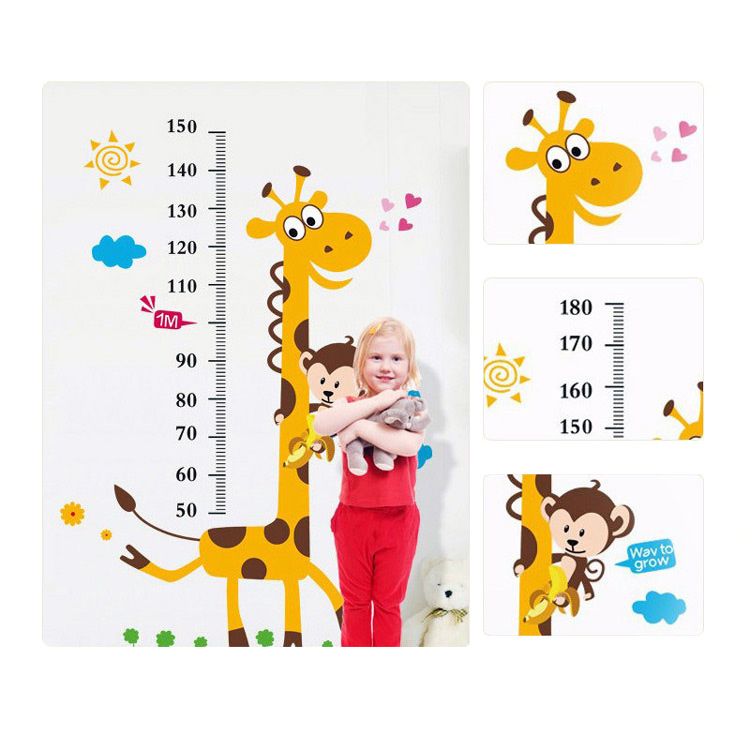 Наклейка зростомір жираф в дитячу кімнату