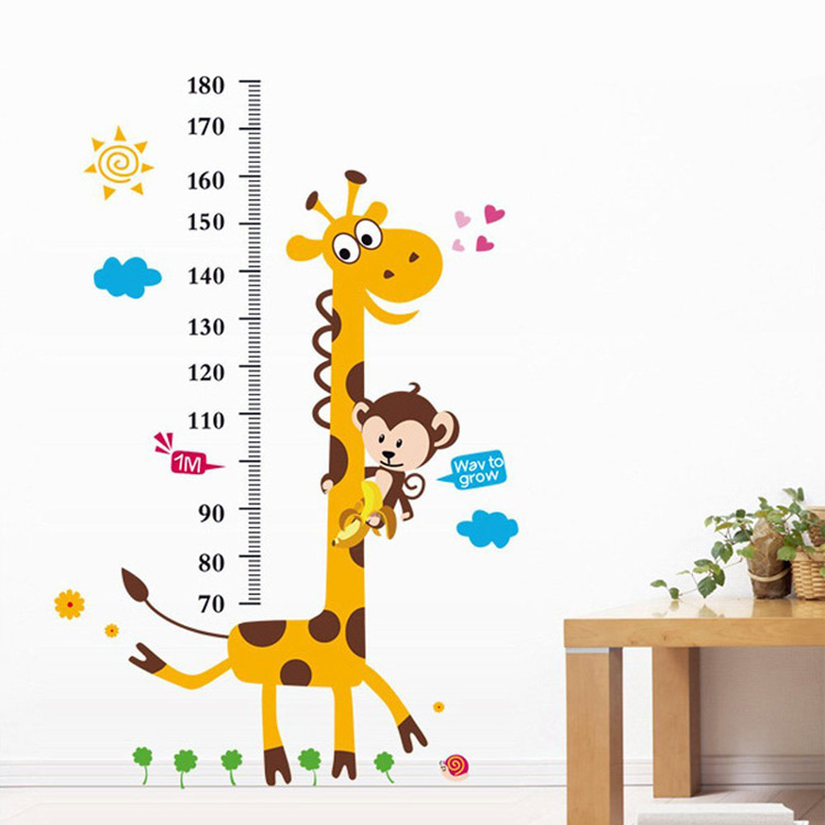 Наклейка зростомір жираф в дитячу кімнату
