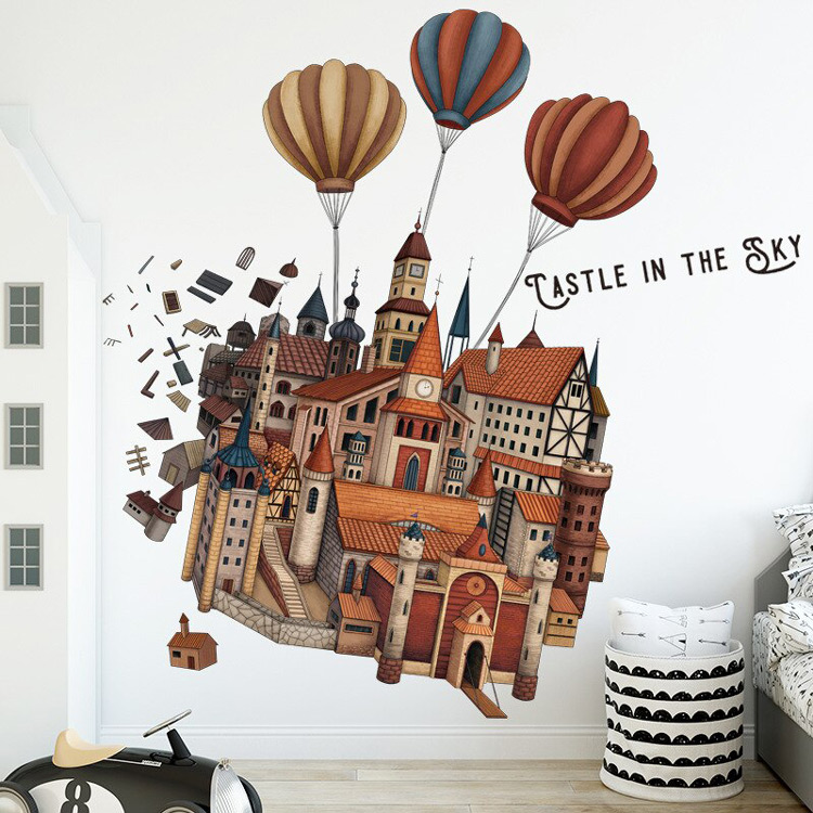 Наклейка замка на стену в коридор