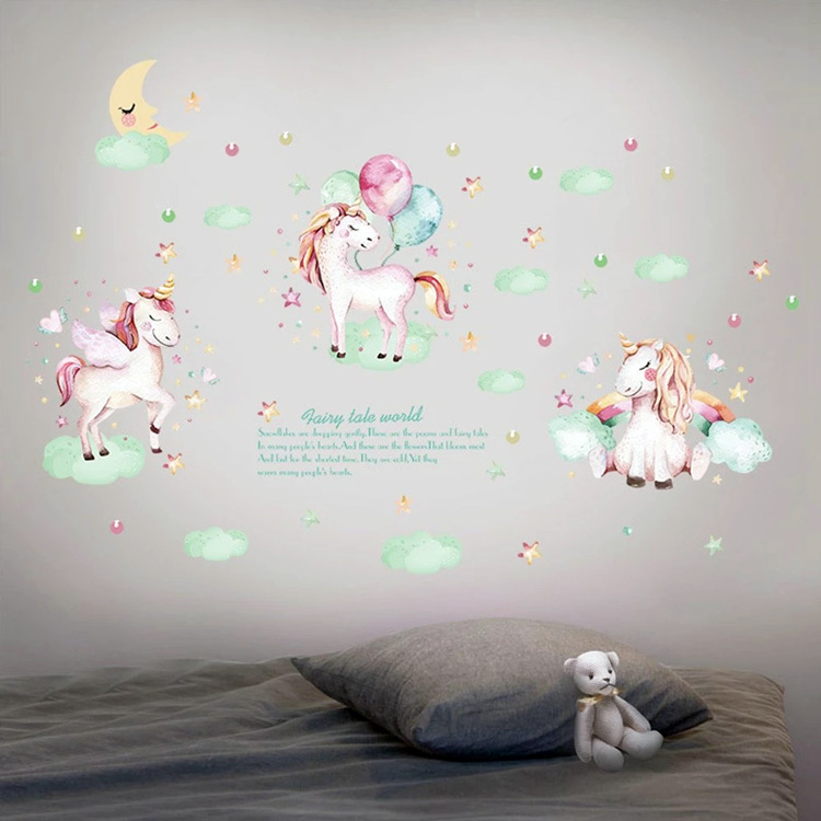 Наклейки єдинороги для дитячого інтер’єру