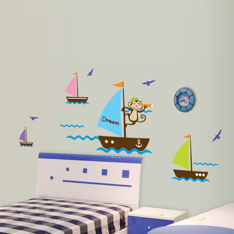 Наклейки корабликов в ванную комнату