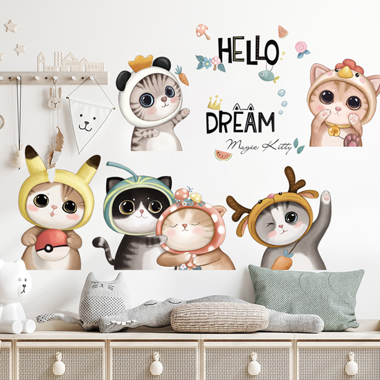 Наклейки котів на стіну