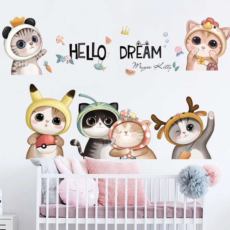 Наклейки котів на стіну
