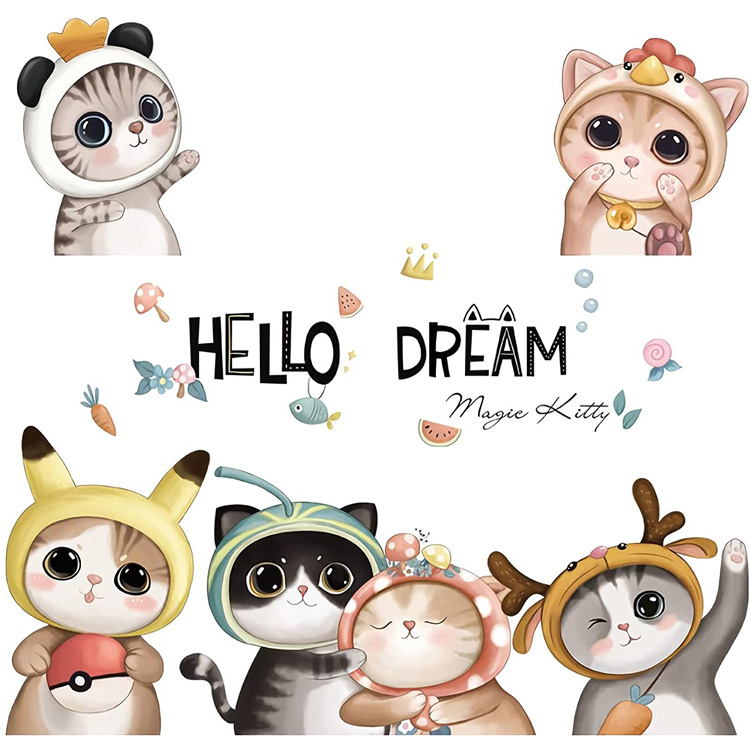 Наклейки котів на стіну