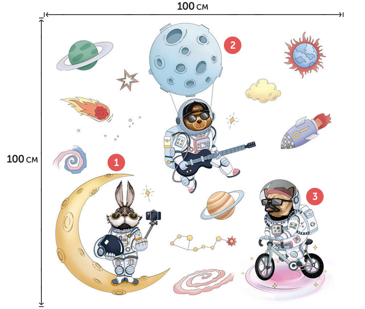 Наклейки космосу для хлопчиків