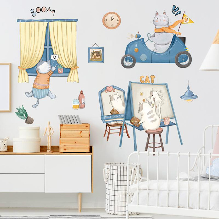 Наклейки котів в дитячу кімнату