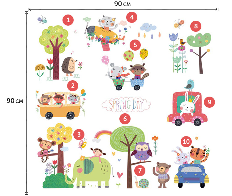 Наклейки машинки на стену в детскую