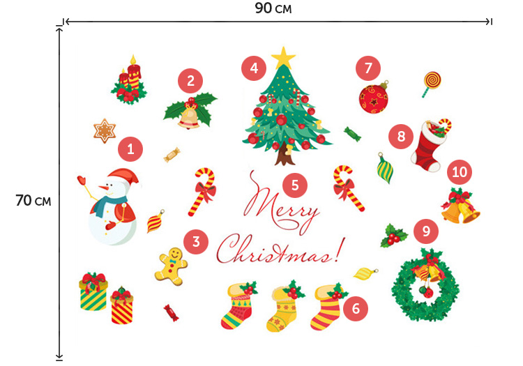 Наклейки на окна к Новому году