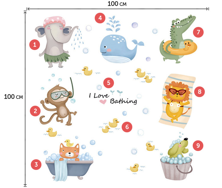 Наклейки на дзеркало у ванну кімнату
