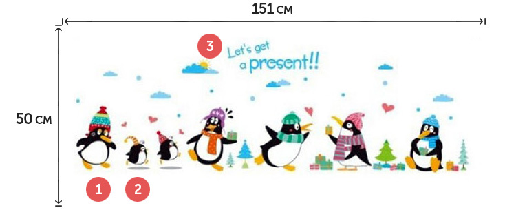 Наклейки пингвинов на холодильник