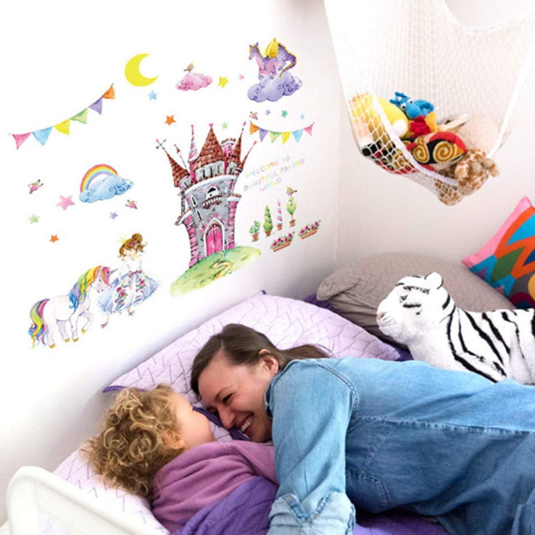 Наклейки принцеси в замку на стіну