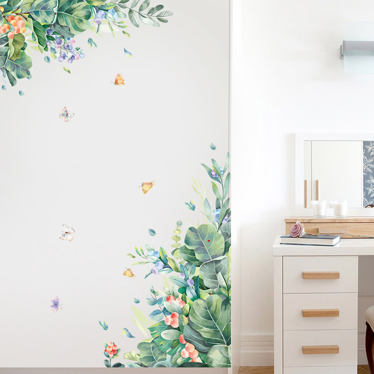 Наклейки рослин на стіну у вітальню