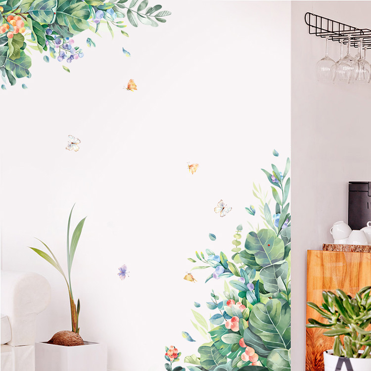 Наклейки рослин на стіну у вітальню