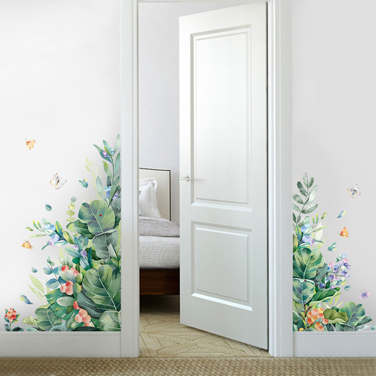 Наклейки рослин на стіну у вітальню