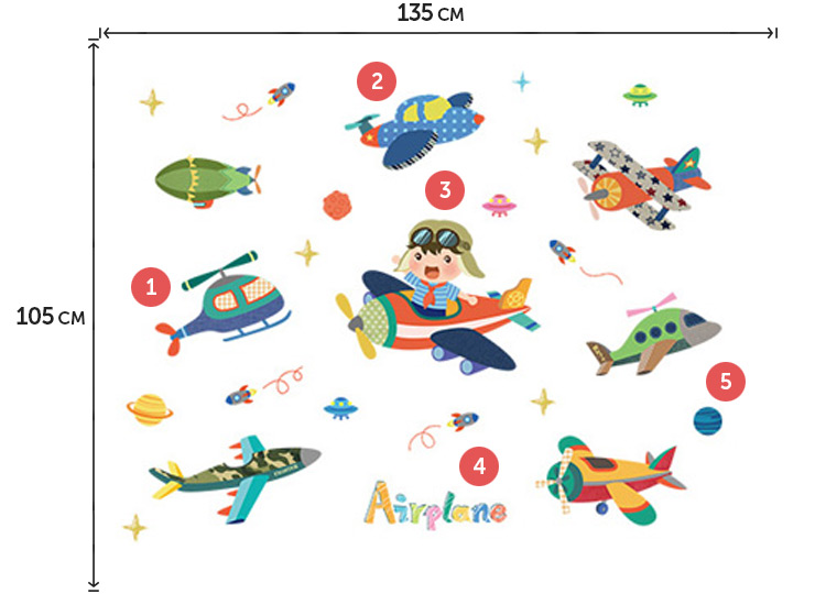 Наклейки літаків для хлопчиків