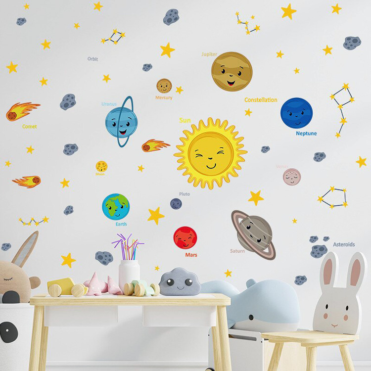 Наклейки сонячної системи на стіну в дитячу кімнату