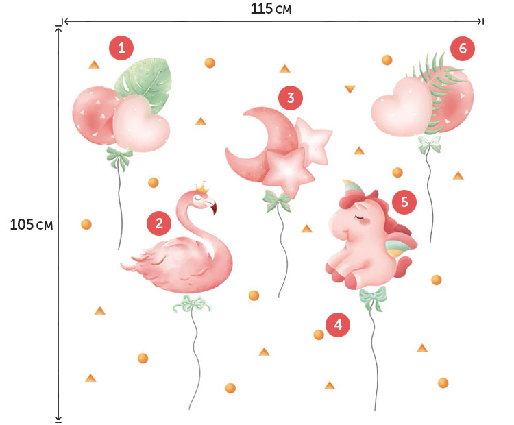 Наклейки в дитячу спальню для дівчаток