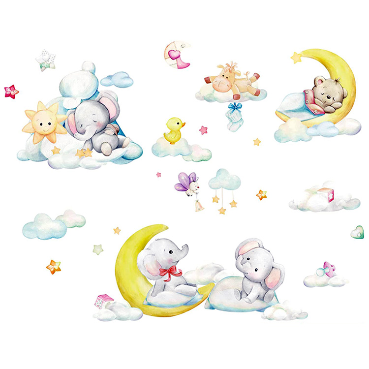 Наклейки тваринок на хмарах