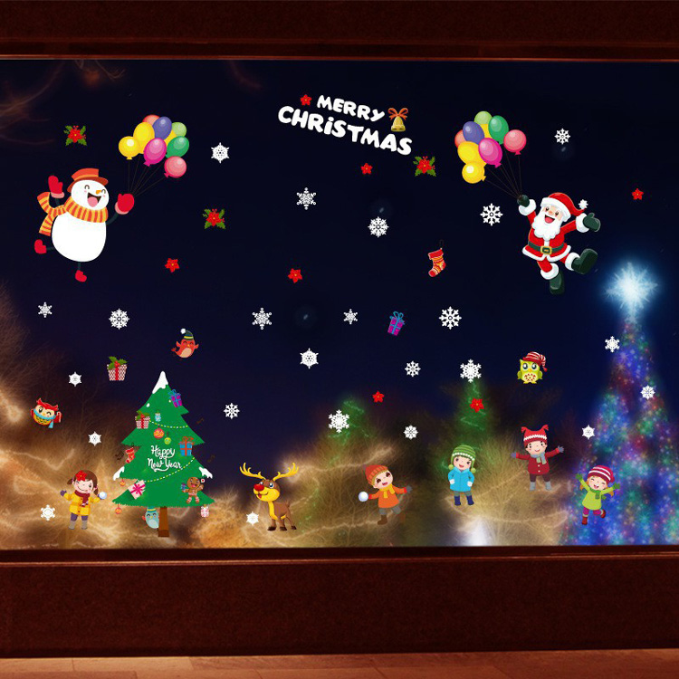 Новорічні наклейки на вікно для дітей