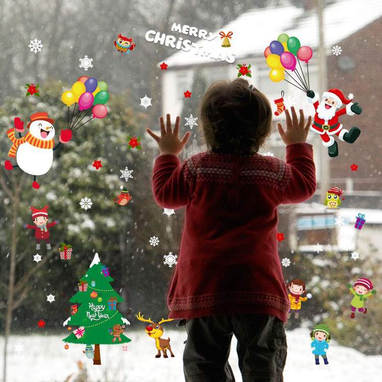 Новорічні наклейки на вікно для дітей