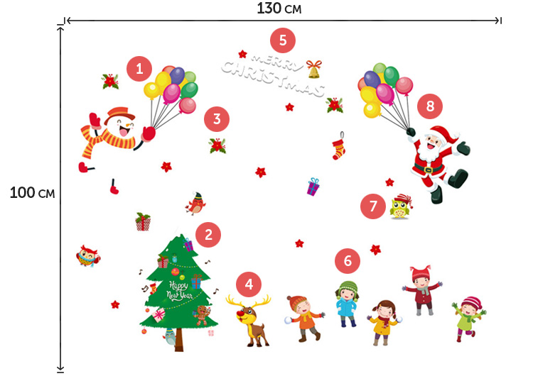 Новорічні наклейки на вікно для дітей