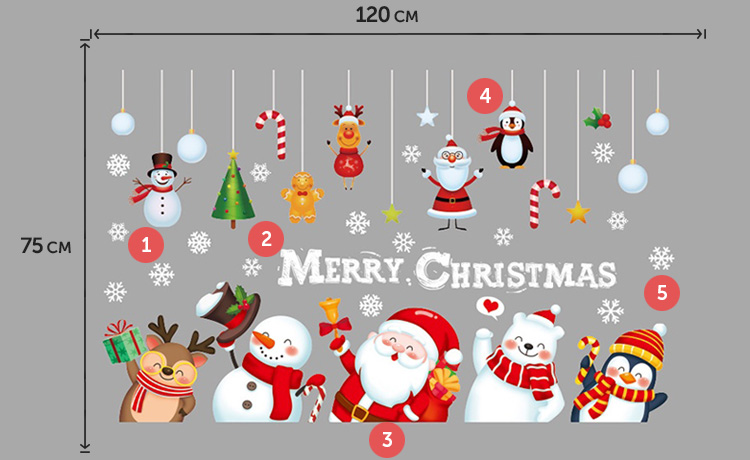 Новорічні наклейки на стіну