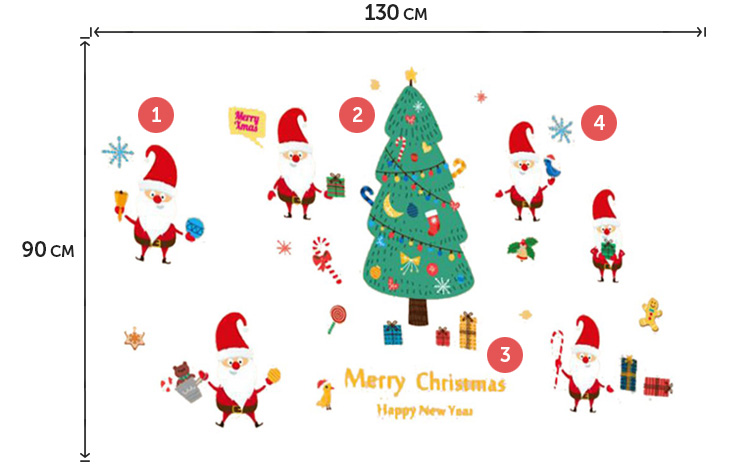 Новогодние наклейки на витрину магазина