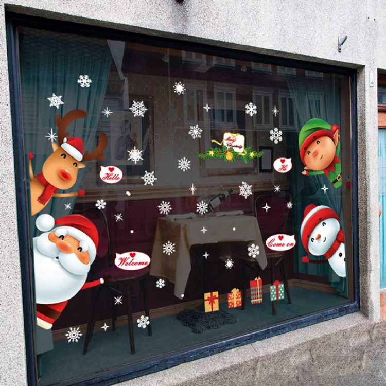 Новогодняя виниловая наклейка на окно