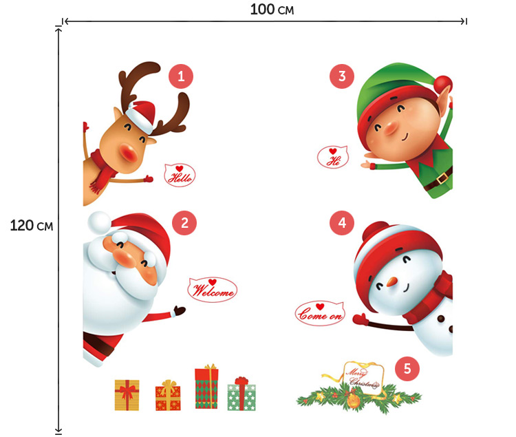 Новогодняя виниловая наклейка на окно