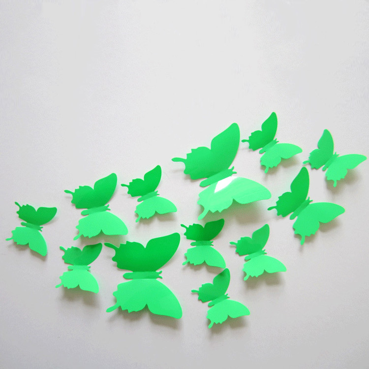 Об’ємні метелики для декору стіни / скотч / 12 шт