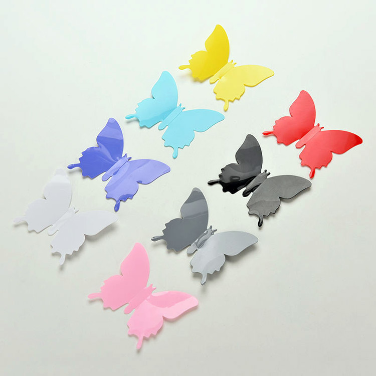 Об’ємні метелики для декору стіни / скотч / 12 шт