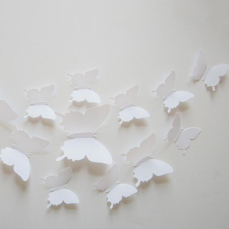 Об’ємні метелики для декору стіни / скотч / 12 шт