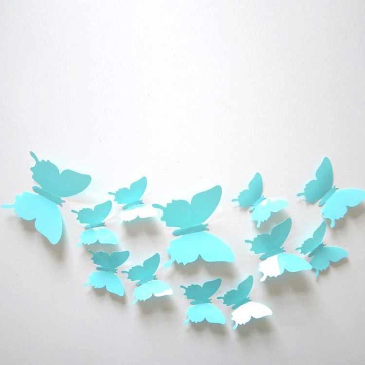 Об’ємні метелики для декору стіни / скотч / 12 шт