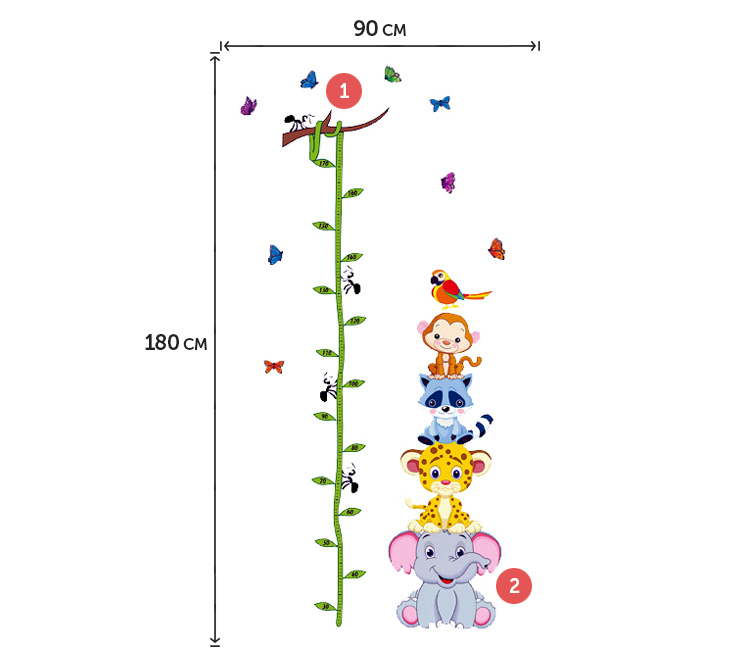 Ростомер наклейка в детскую комнату на стену