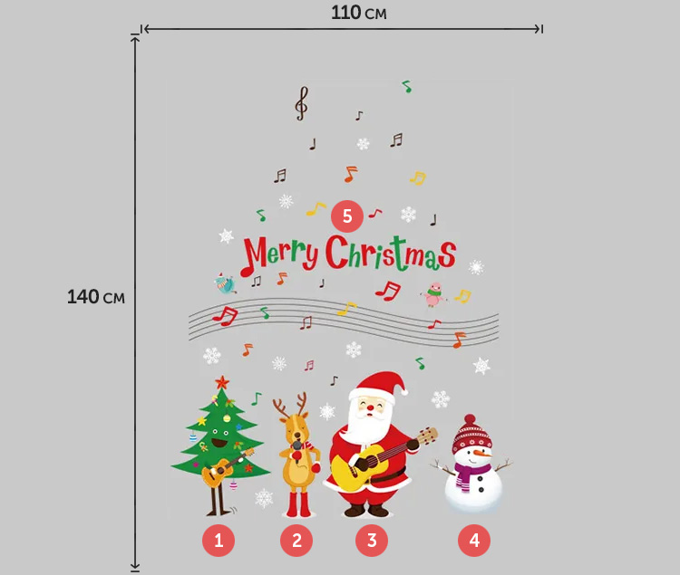 Різдвяна наклейка на стіну для дітей
