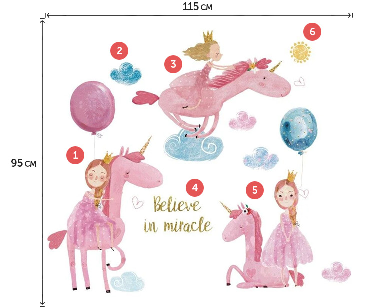 Рожеві наклейки поні для дівчаток