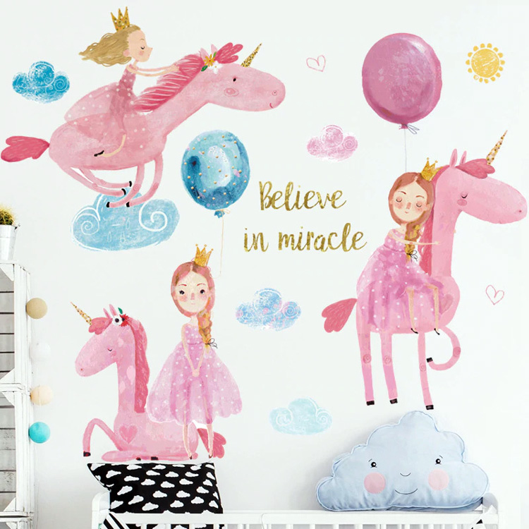 Рожеві наклейки поні для дівчаток