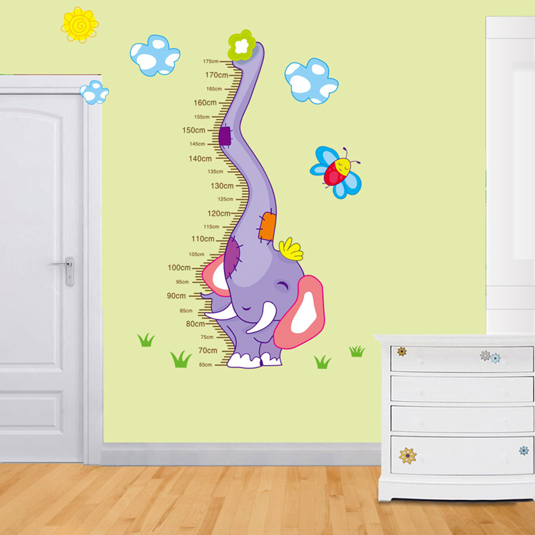 Стікер зростомір зі слоном на стіну в дитячу