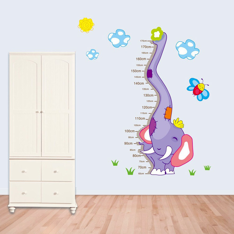 Стікер зростомір зі слоном на стіну в дитячу