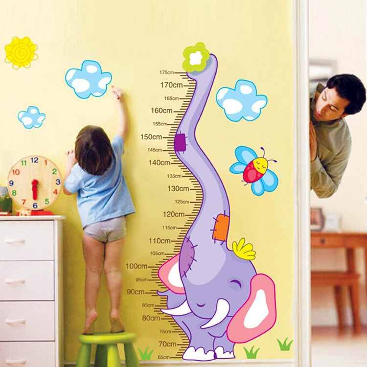 Стікер зростомір зі слоном на стіну в дитячу