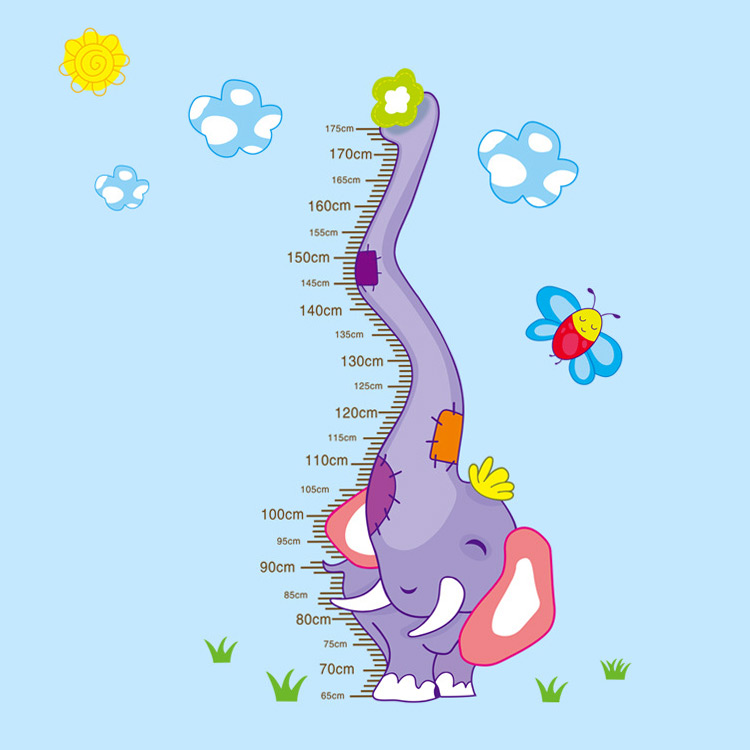 Стікер зростомір зі слоном на стіну в дитячу
